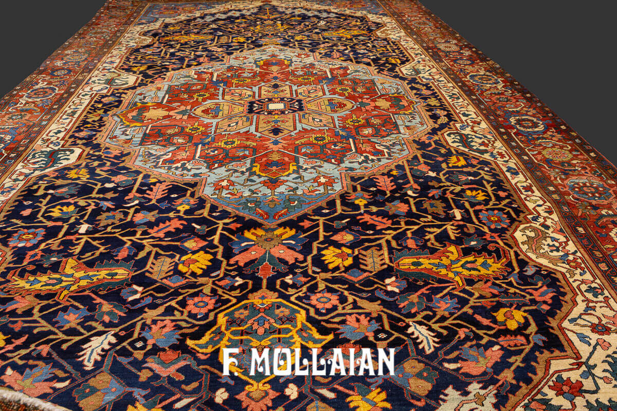 Hand knotted Over-size Antique Persian Hariz (Heris) Carpet n°:51013663